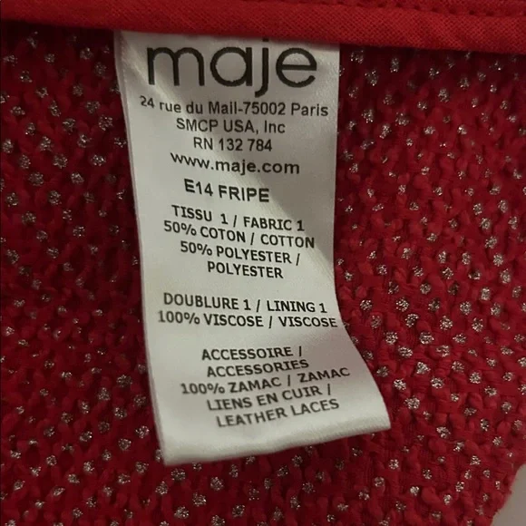 Maje Vibrant Red blazer/coat